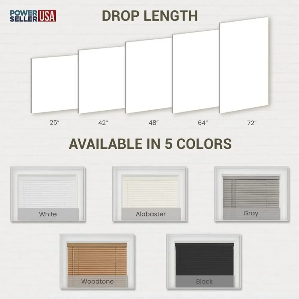 PowerSellerUSA Cordless Window Blinds, Privacy & Light Filtering 1